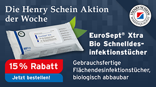 Die Henry Schein Aktion der Woche - EuroSept Xtra Bio Schnelldesinfektionstuecher, gebrauchsfertige Flaechendesinfektionstuecher, biologisch abbaubar, Henry Schein